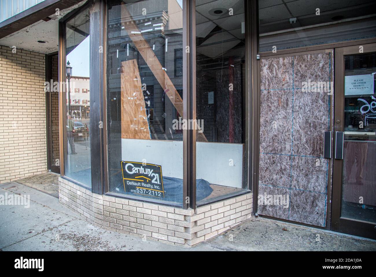 Businesses that are closed in Gardner, Massachusetts due to the poor economy Stock Photo