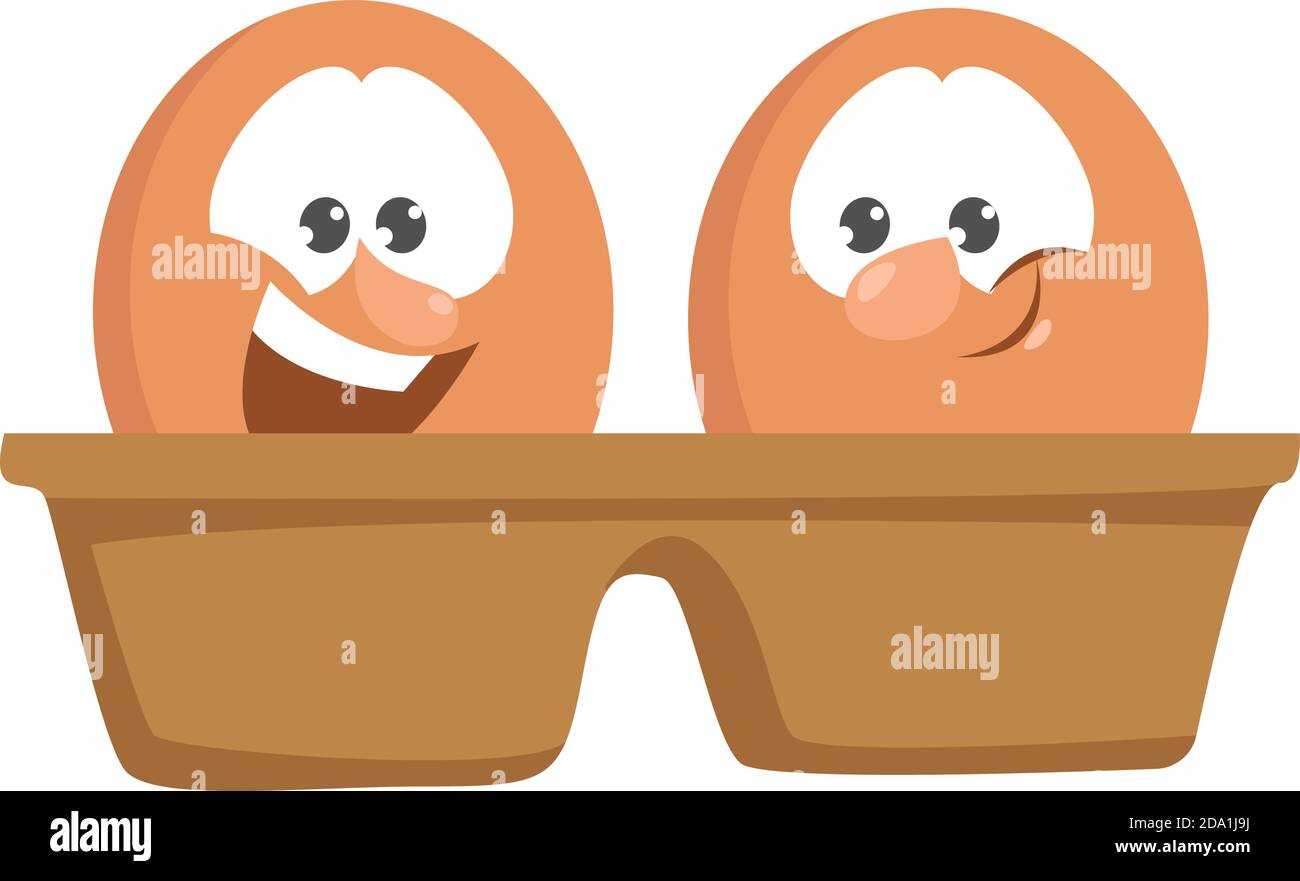 Eggs in box ,illustration,vector on white background Stock Vector