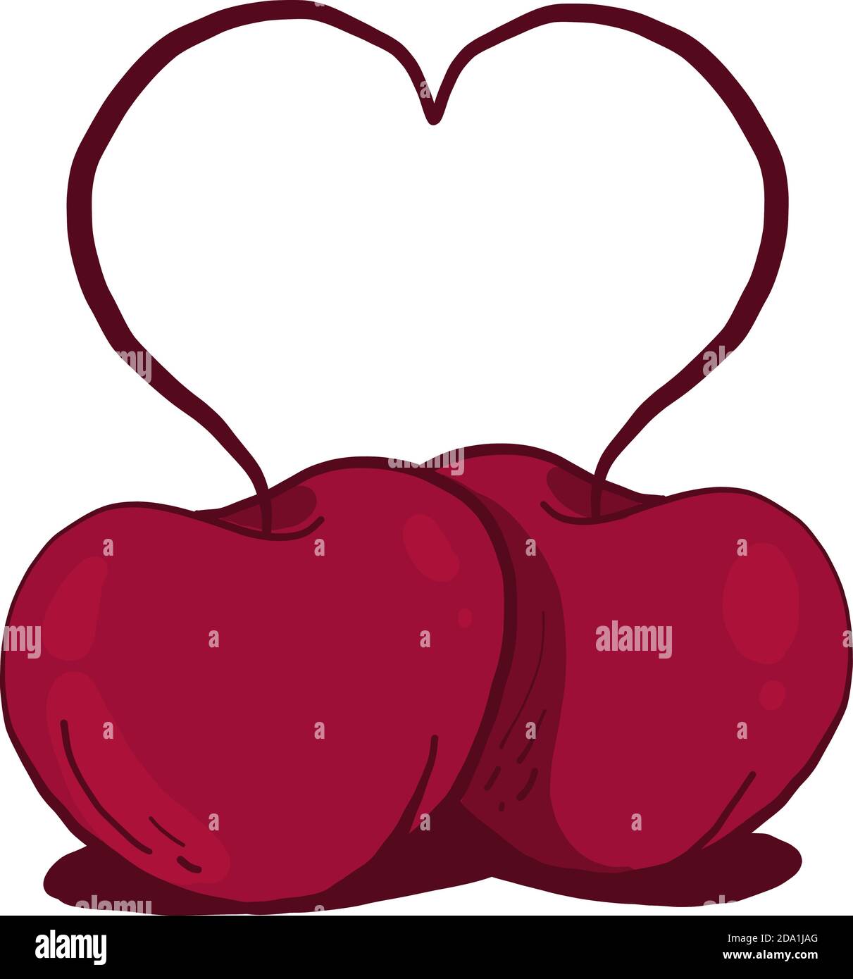 Cherries in love ,illustration,vector on white background Stock Vector ...