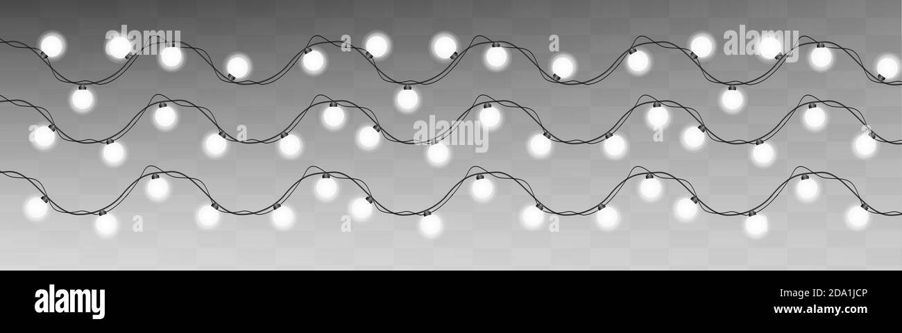 Christmas lights isolated on transparent background. Xmas glowing ...