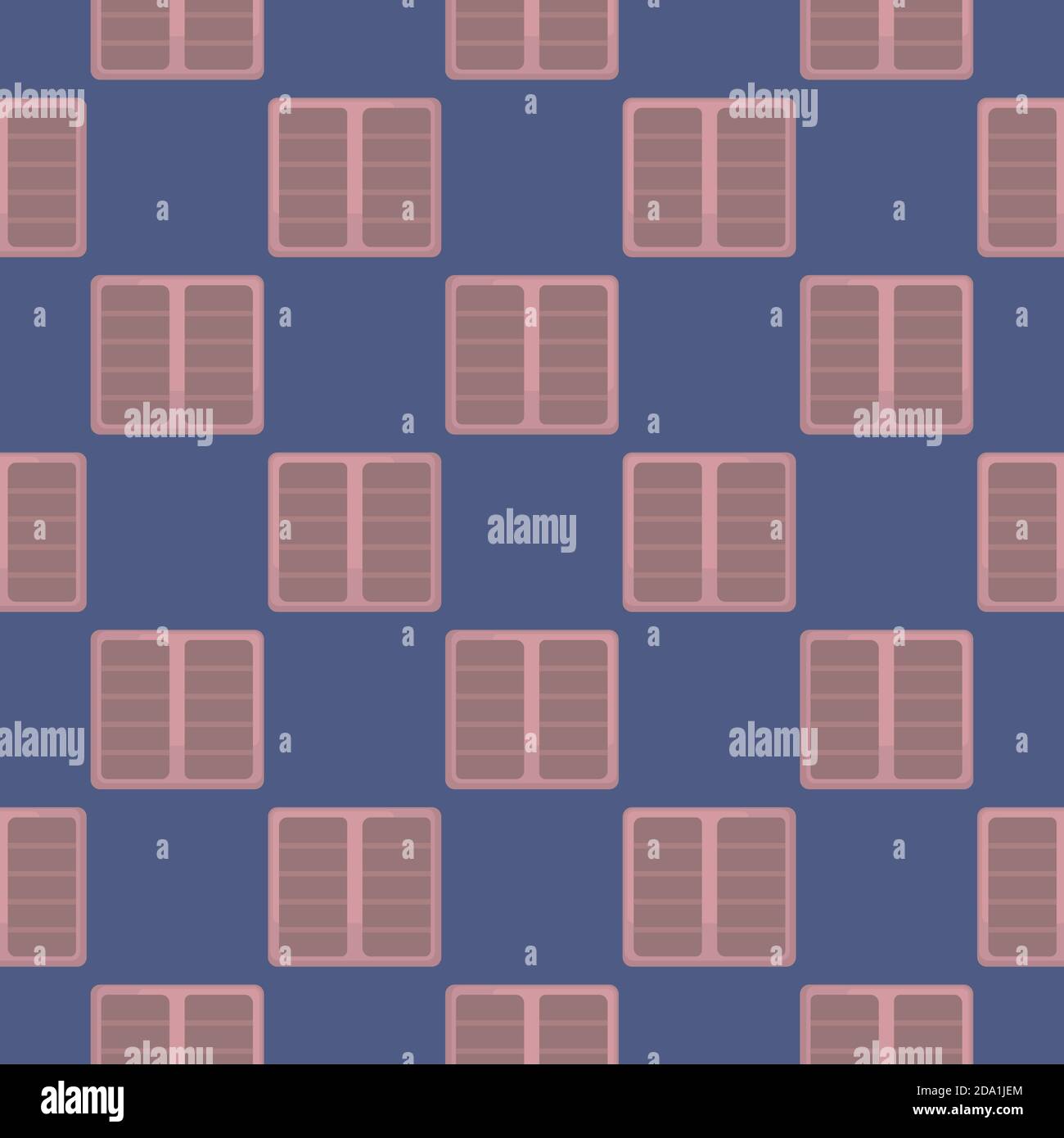 Kitchen cupboard , seamless pattern on a blue background. Stock Vector