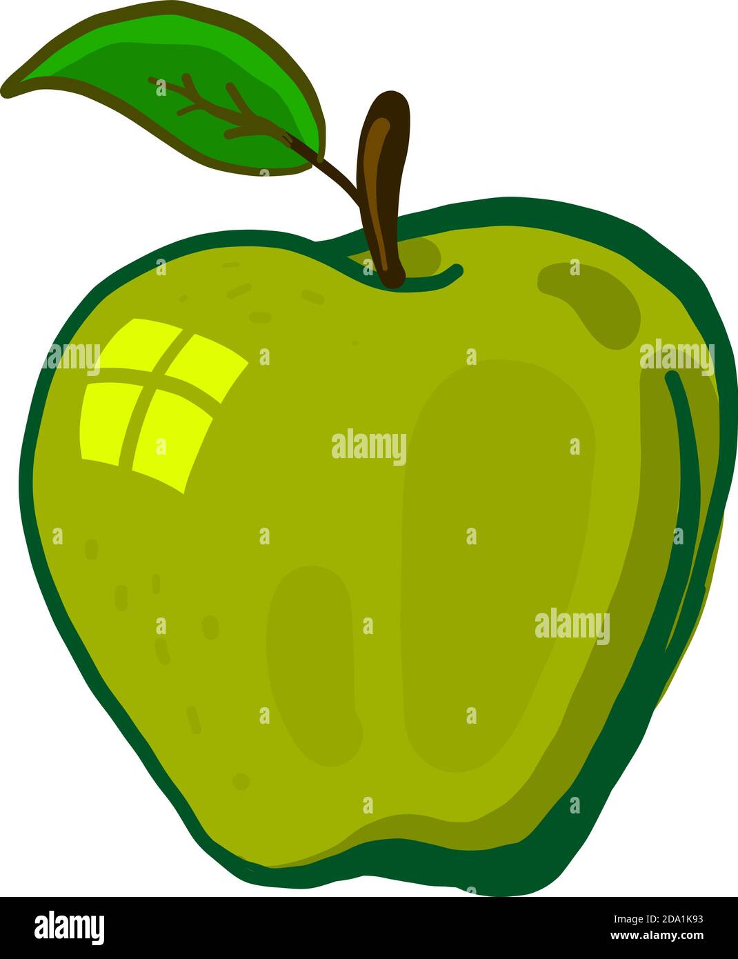 Green apple ,illustration,vector on white background Stock Vector