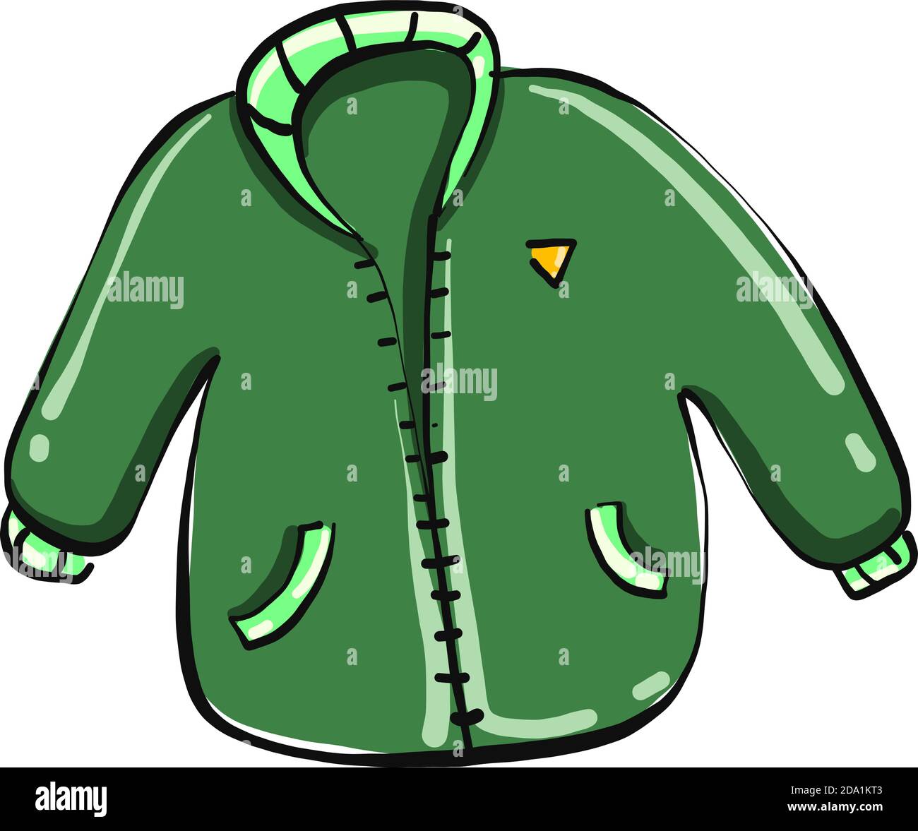 Green jacket ,illustration,vector on white background Stock Vector