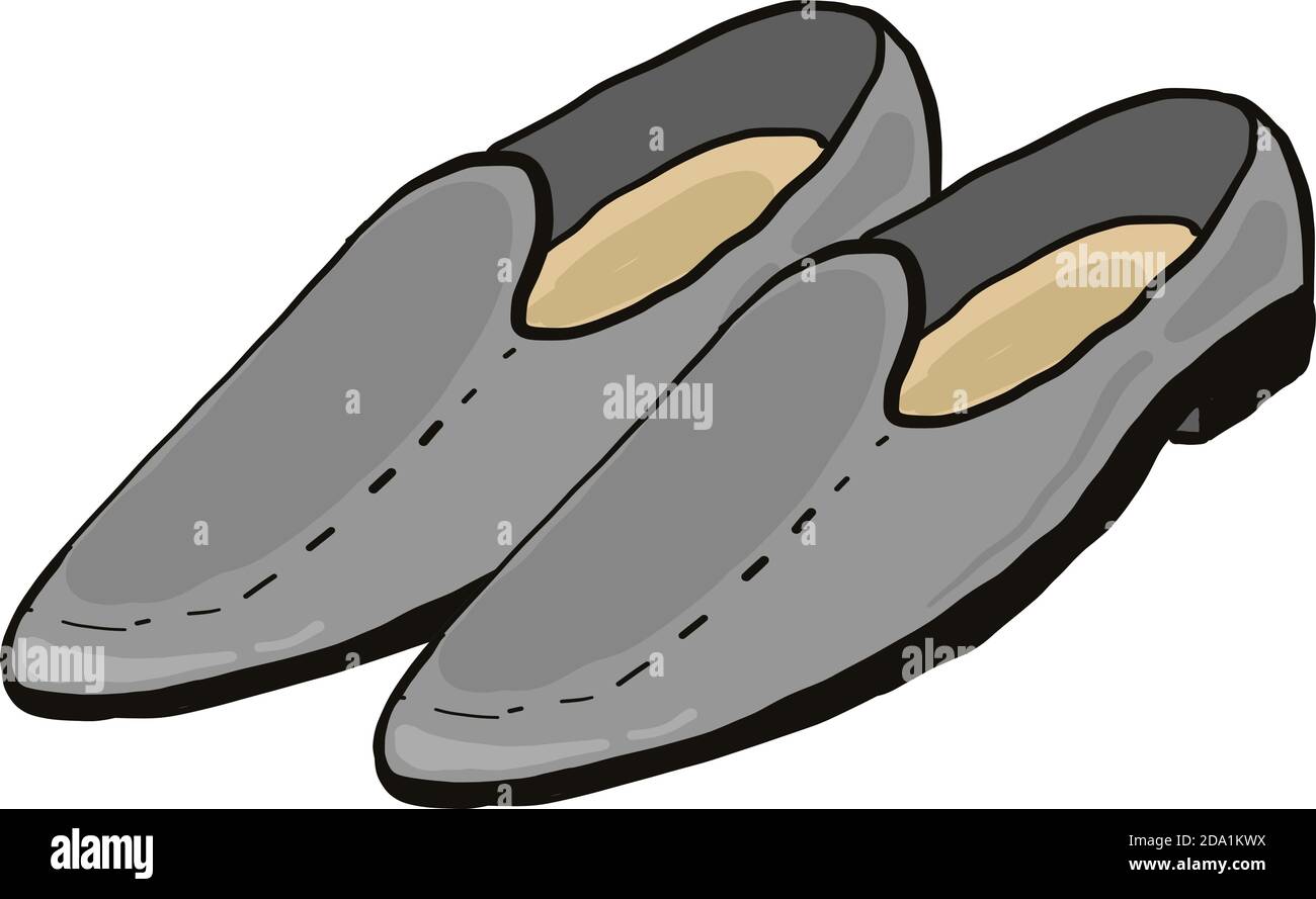 Grey mens shoes ,illustration,vector on white background Stock Vector