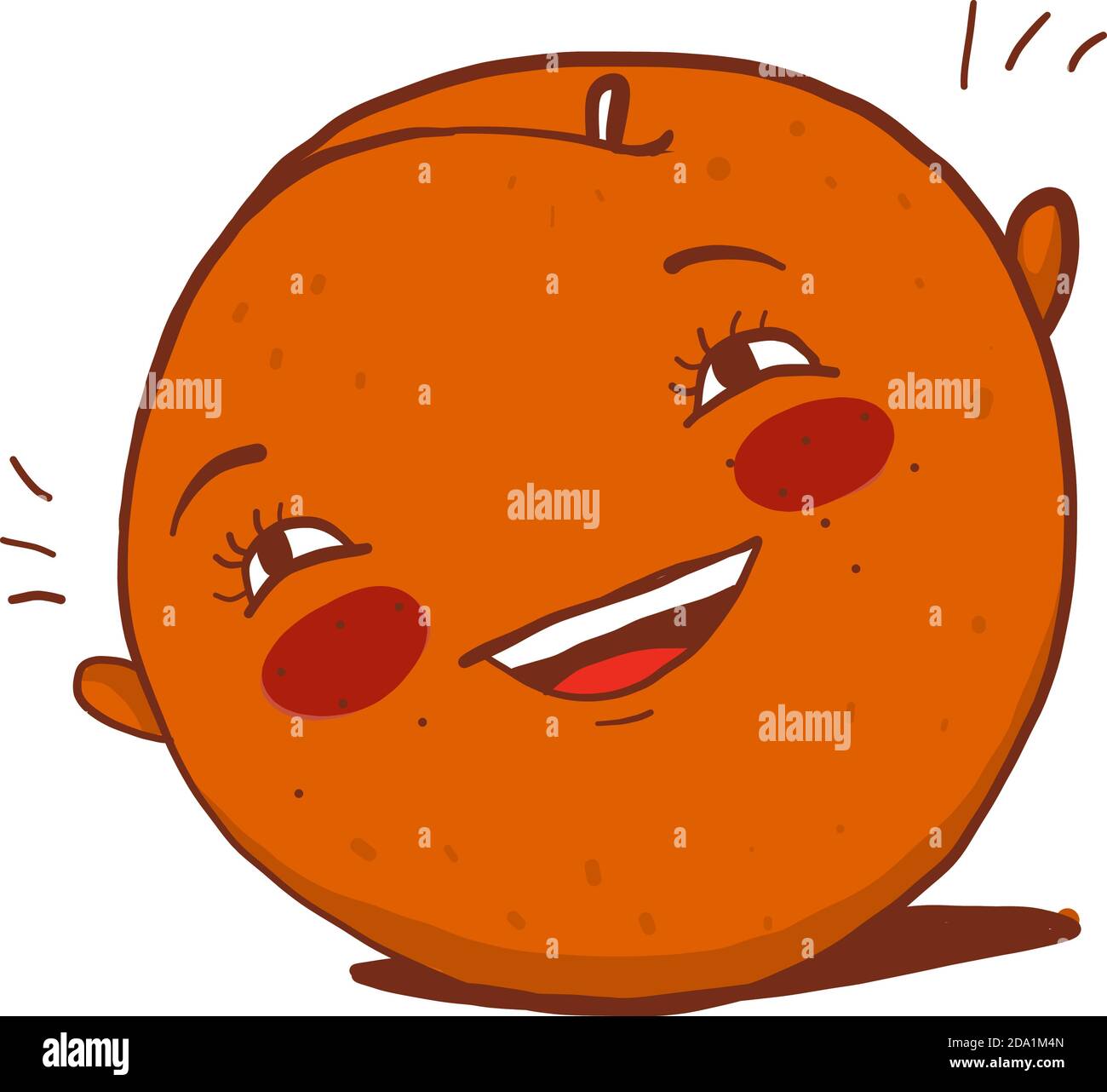 Orange laughing ,illustration,vector on white background Stock Vector