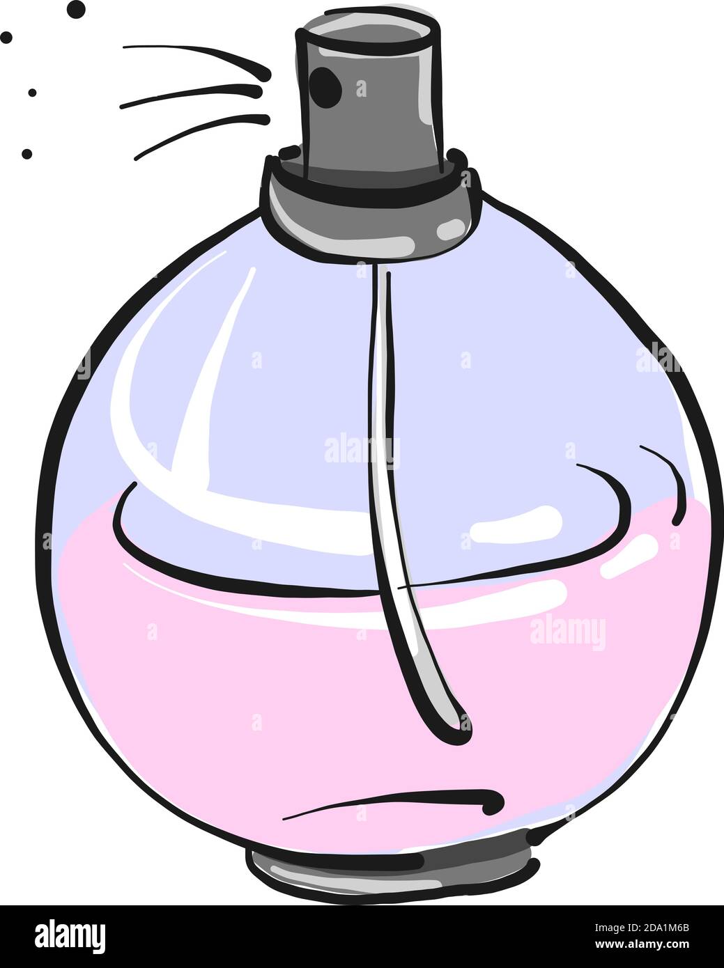 Perfume bottle , illustration, vector on white background Stock Vector