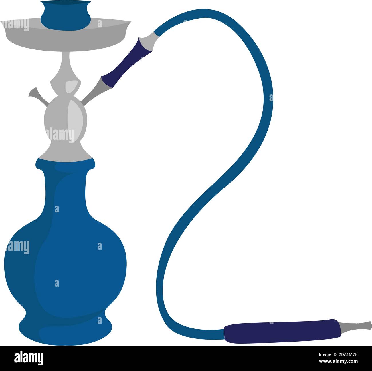 Blue hookah ,illustration,vector on white background Stock Vector