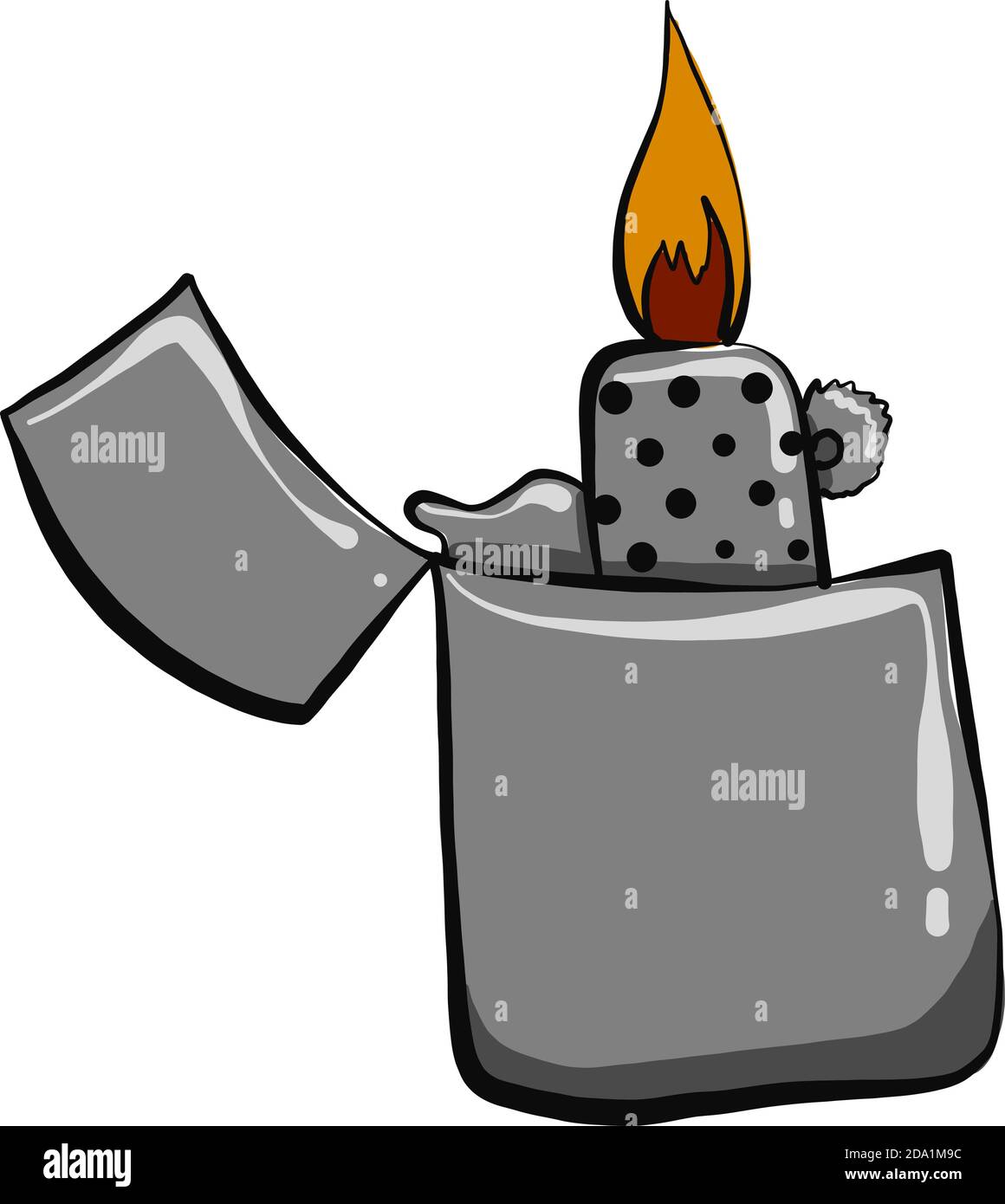 Metal lighter ,illustration,vector on white background Stock Vector