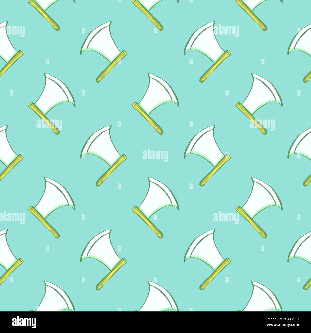 Old big knife , seamless pattern on a blue background. Stock Vector