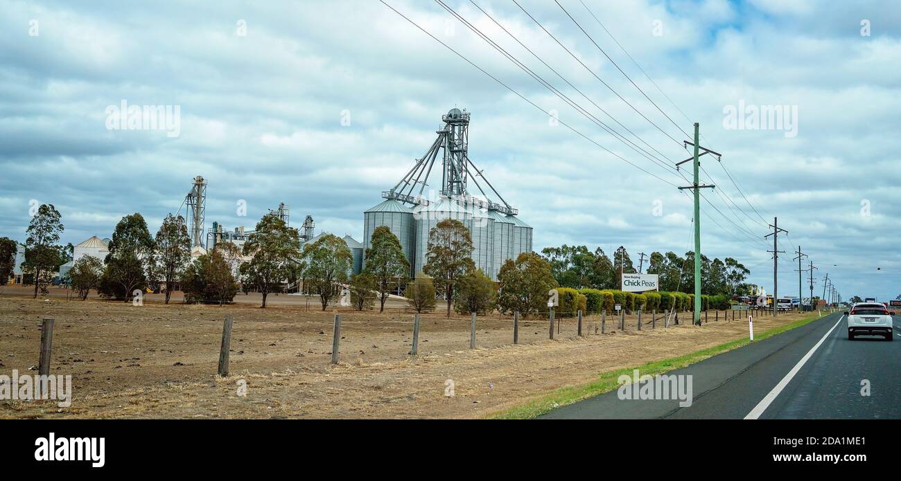 Toowoomba, Queensland, Australia October 2019 Grain silos for