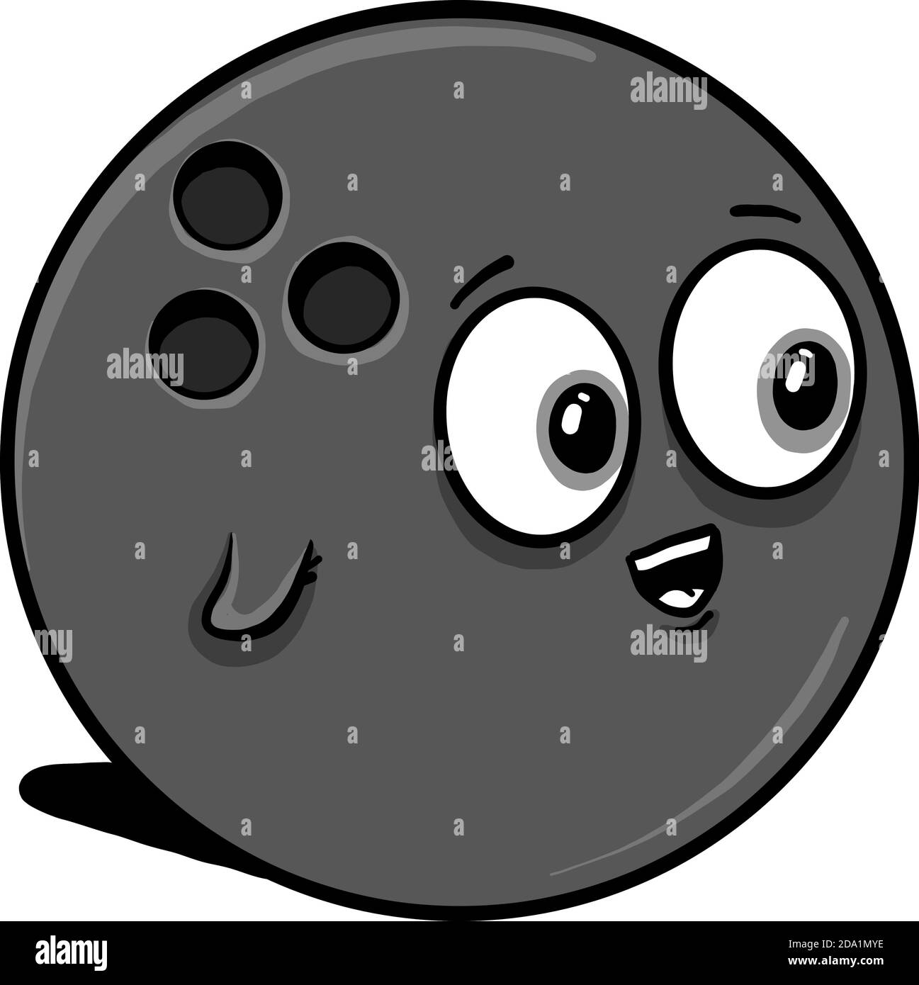 Bowling ball with a face ,illustration,vector on white background Stock Vector