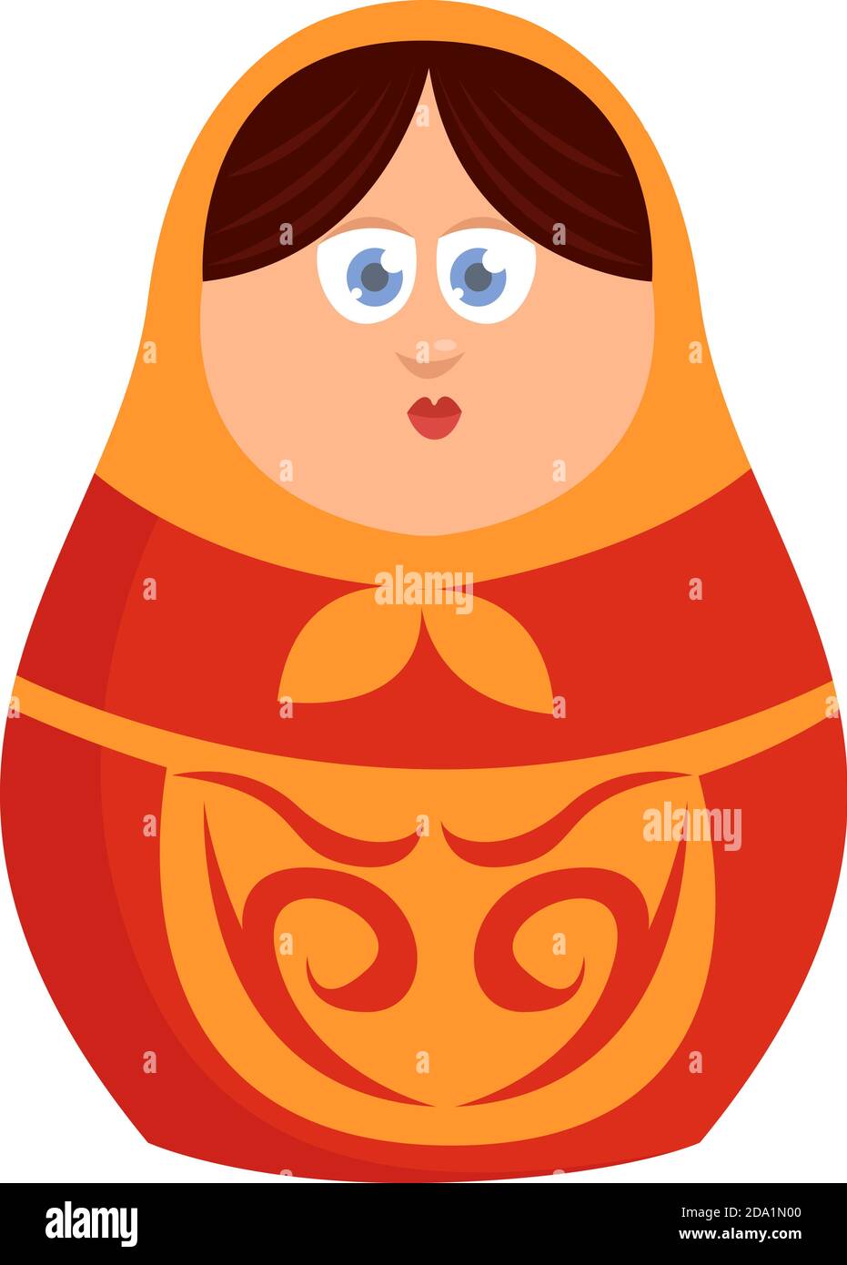 Russian dolls , illustration, vector on white background Stock Vector