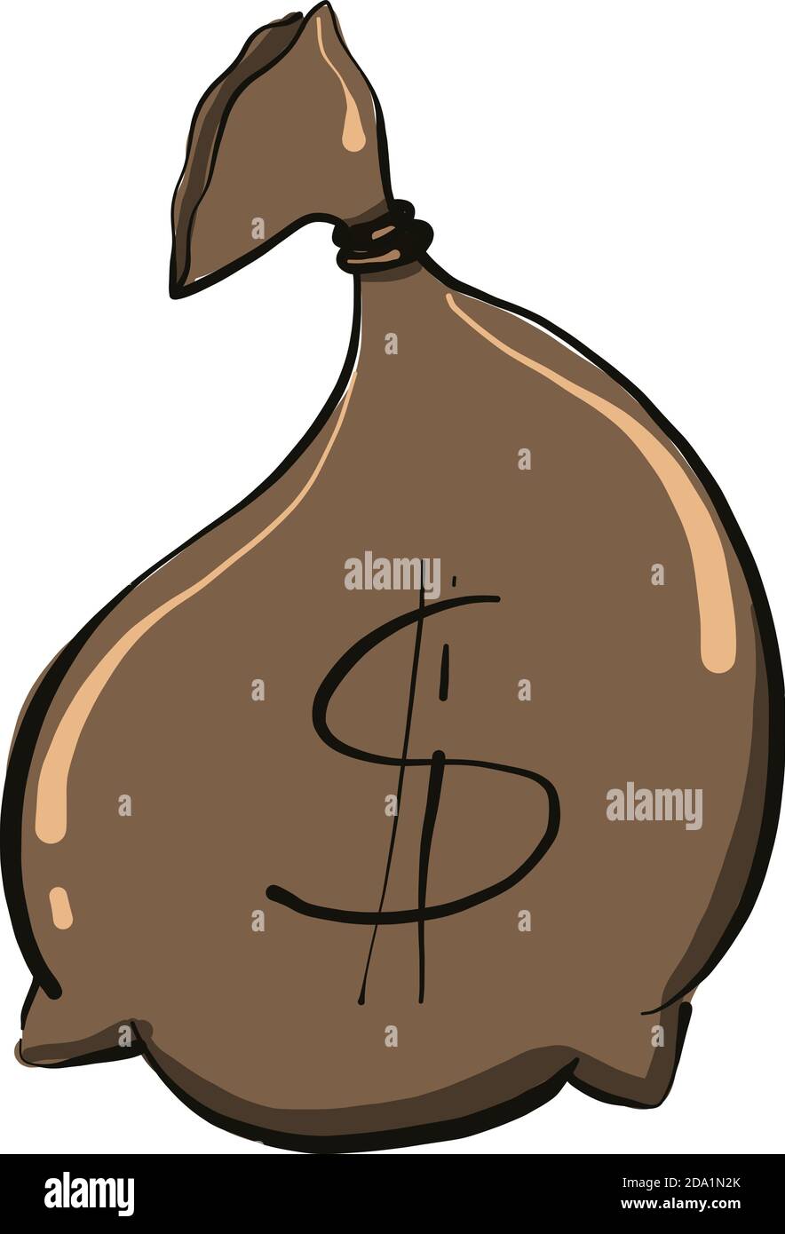 Money bag ,illustration,vector on white background Stock Vector