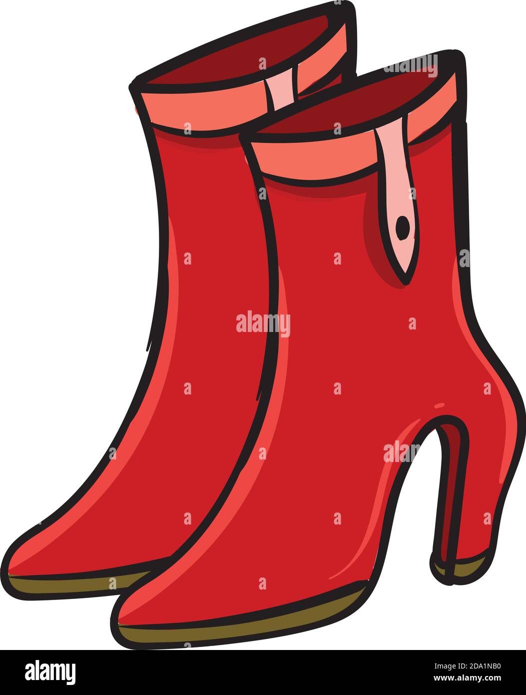 Red boots , illustration, vector on white background Stock Vector Image
