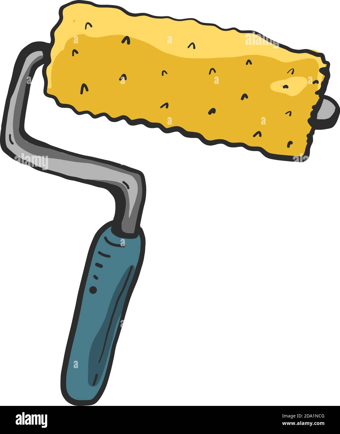 Interesting paint roller , illustration, vector on white background Stock Vector