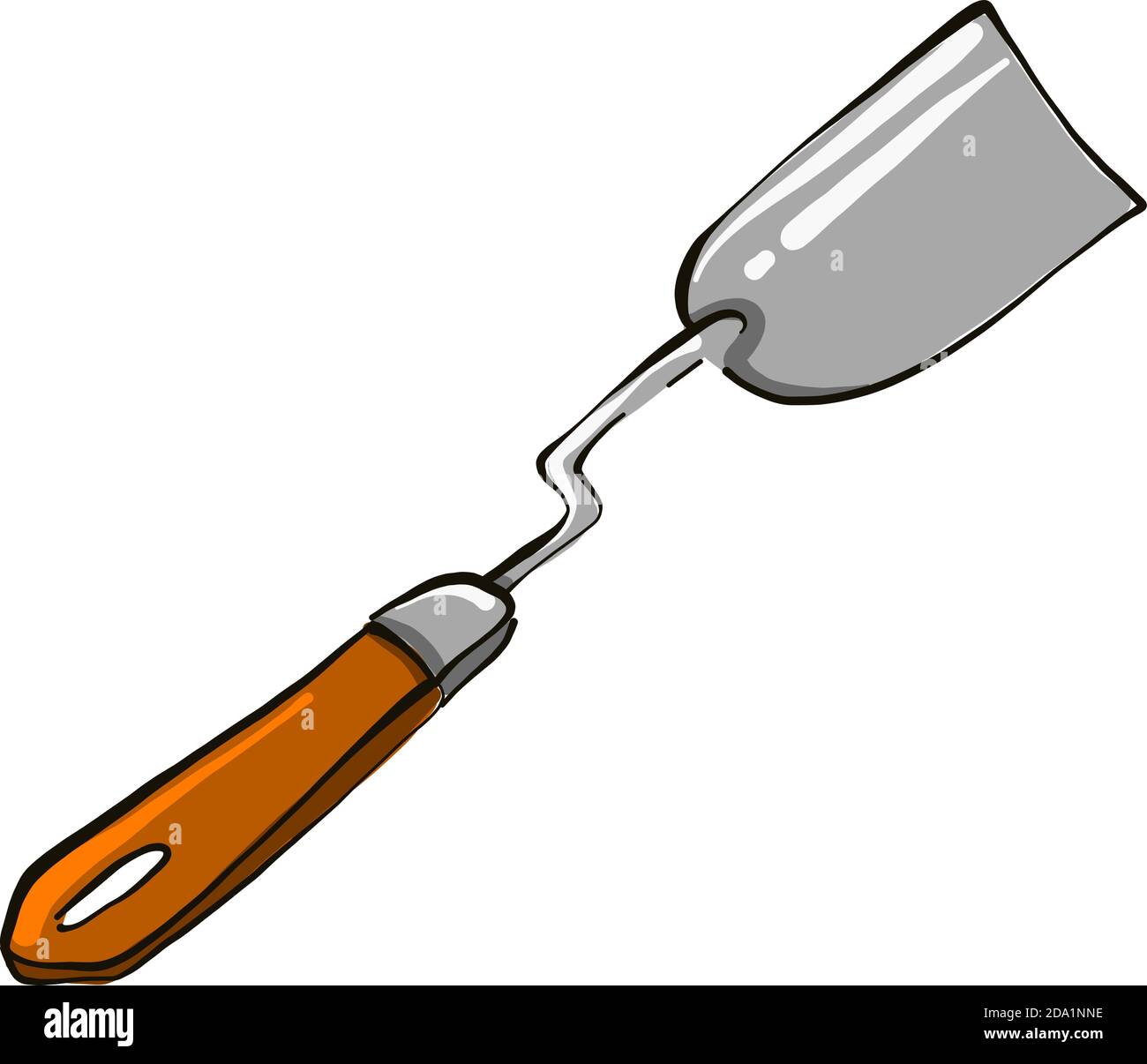 Palette knife, illustration, vector on white background Stock Vector