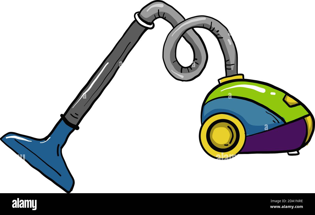 Colorful vacuum cleaner,illustration,vector on white background Stock Vector