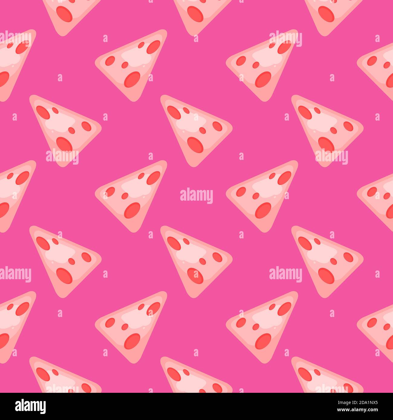 Pink cheese slices , seamless pattern on a pink background. Stock Vector