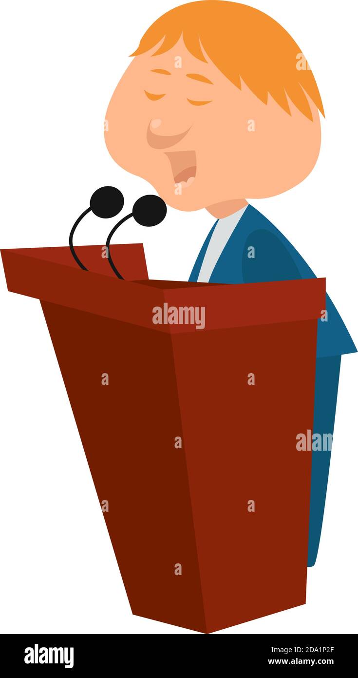 Young politician , illustration, vector on white background Stock ...