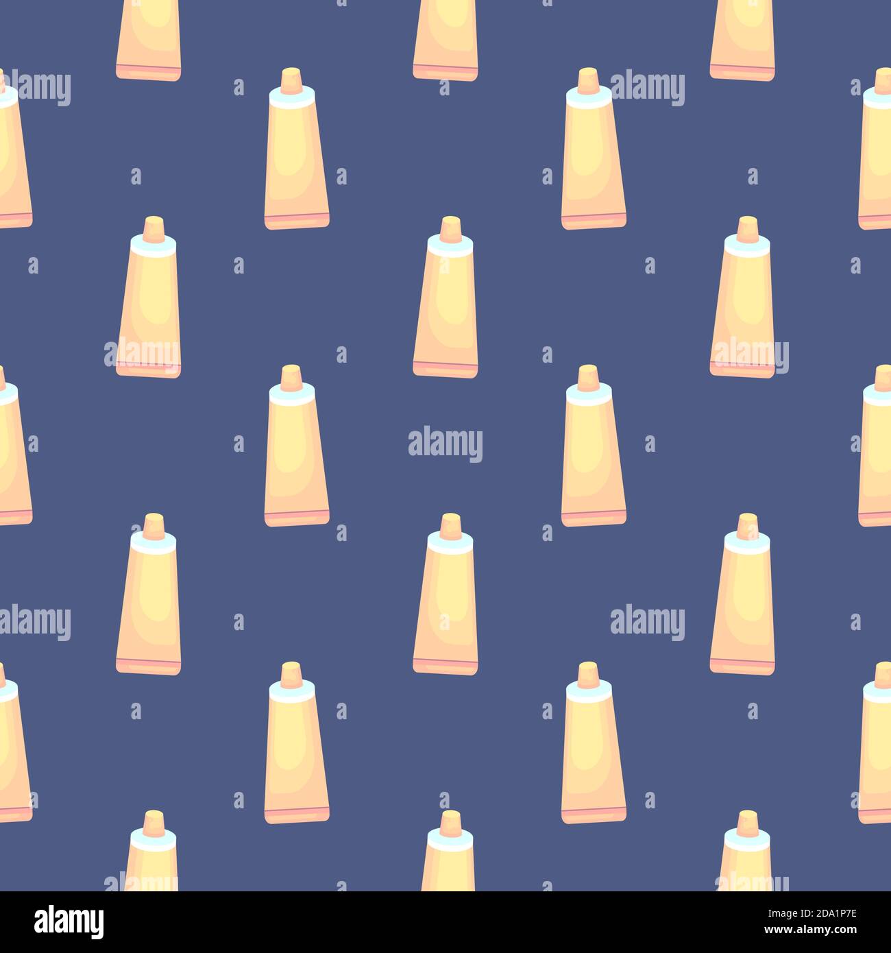Tooth paste , seamless pattern on a blue background. Stock Vector
