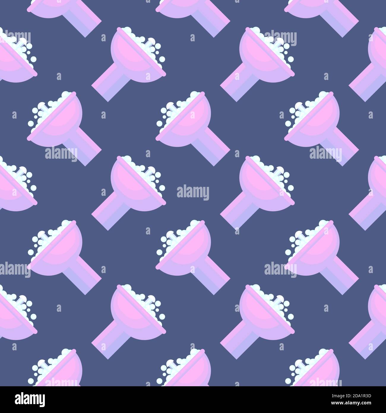 Purple washbasin , seamless pattern on a blue background. Stock Vector