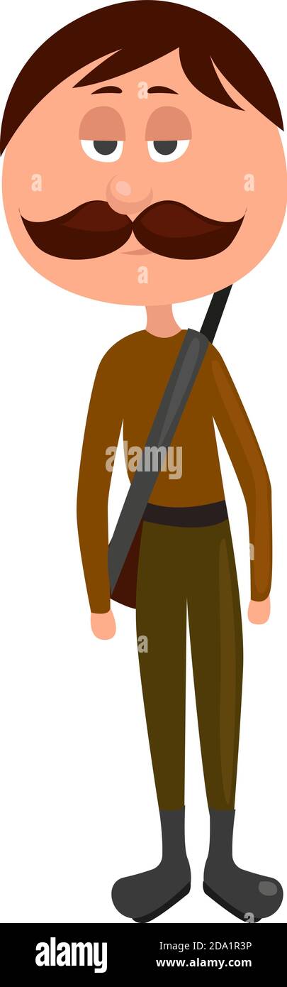 Volunteer soldier ,illustration, vector on white background Stock Vector