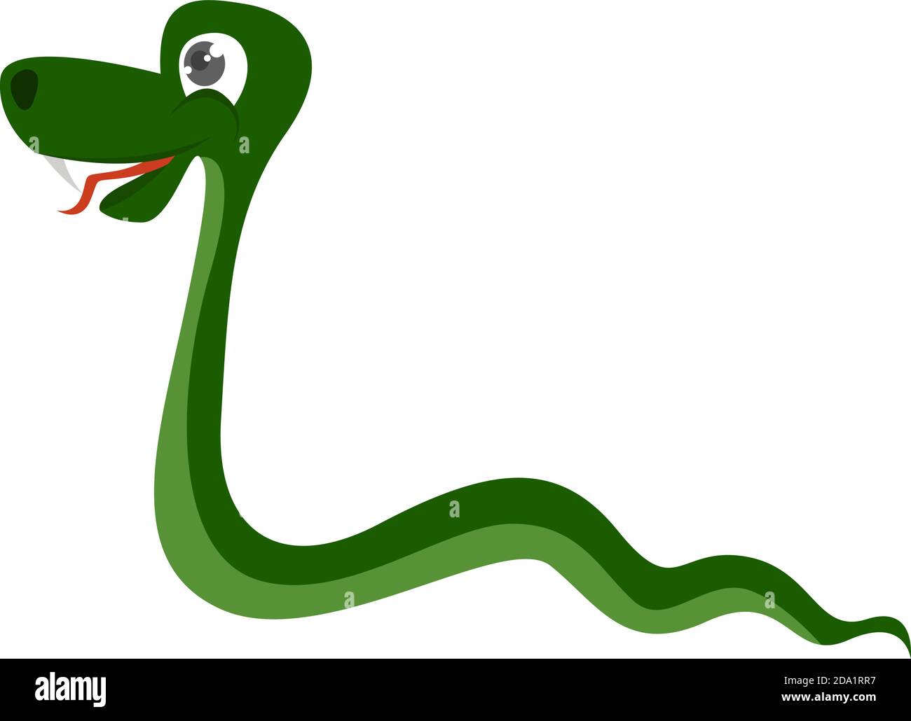 Green snake, illustration, vector on white background Stock Vector