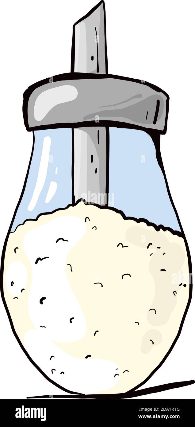 Sugar shaker, illustration, vector on white background Stock Vector
