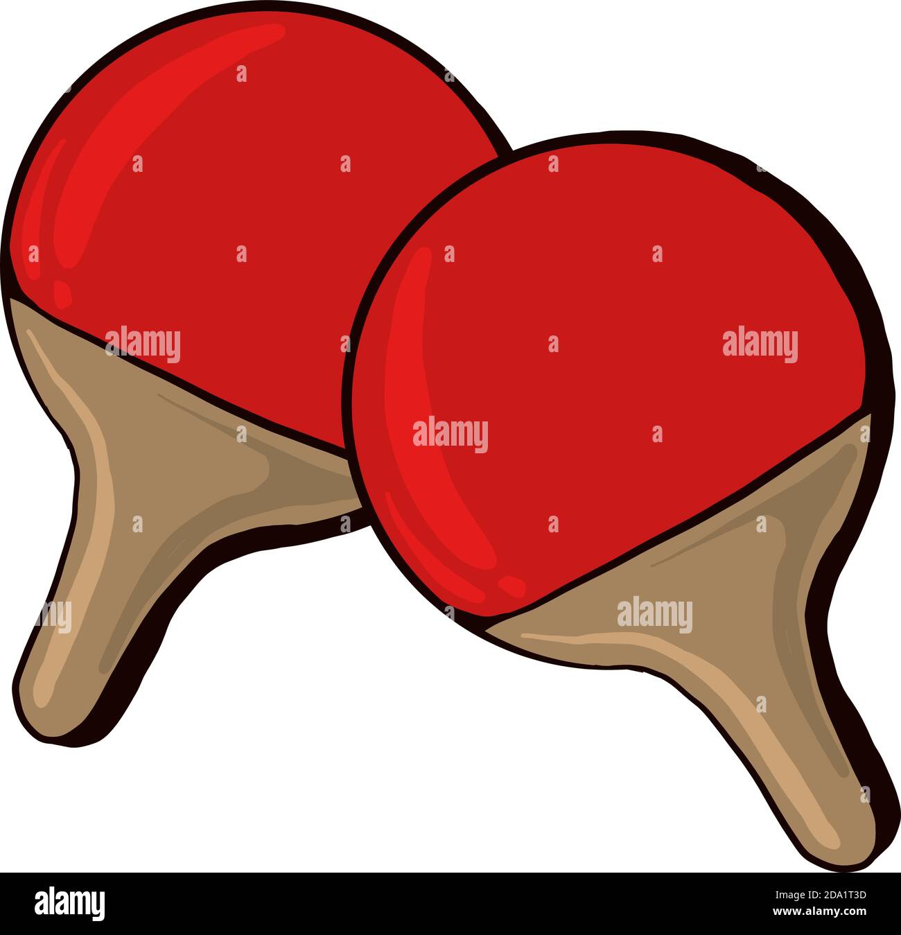 Table tennis rackets, illustration, vector on white background Stock ...