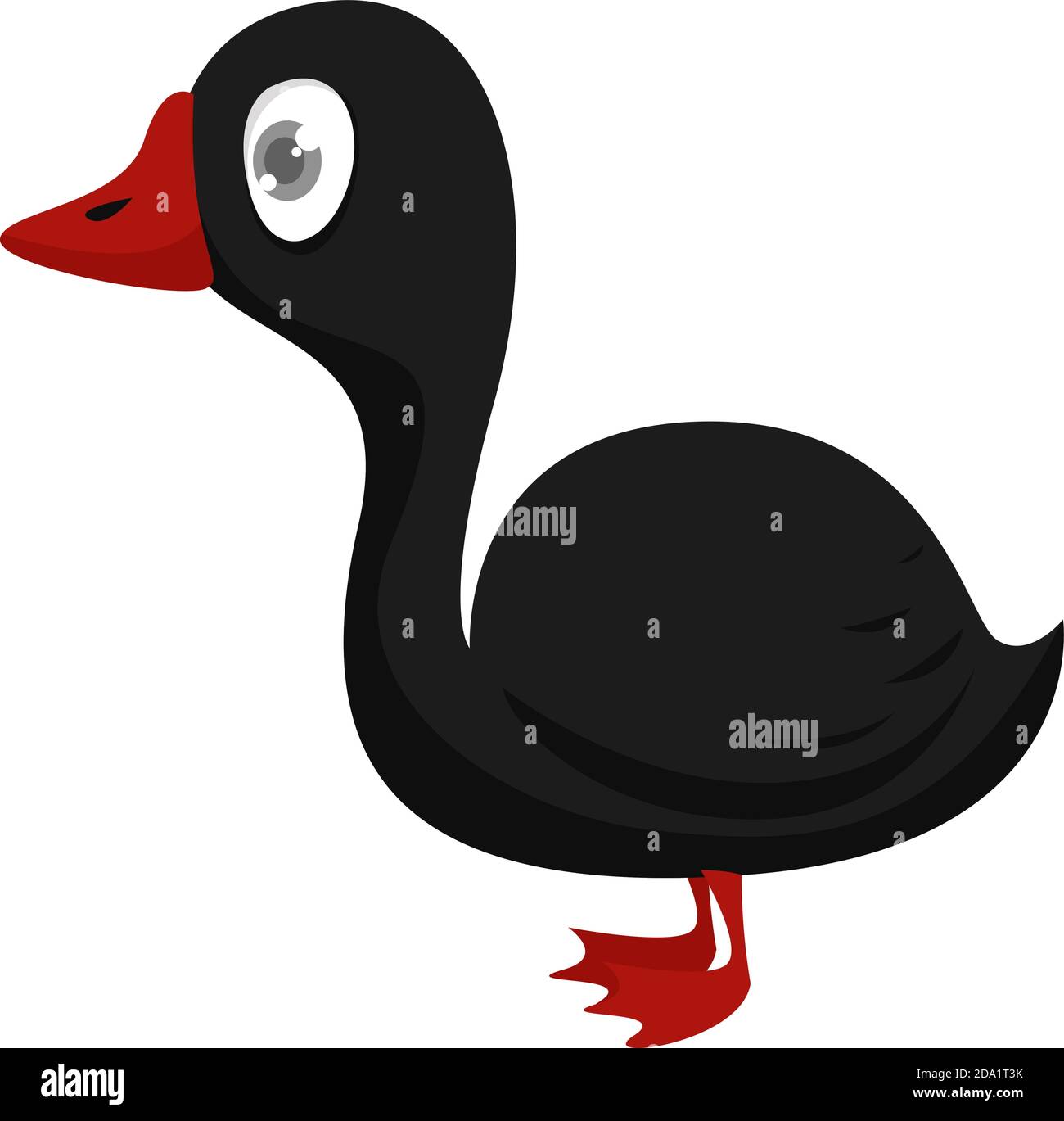 Black duck, illustration, vector on white background Stock Vector