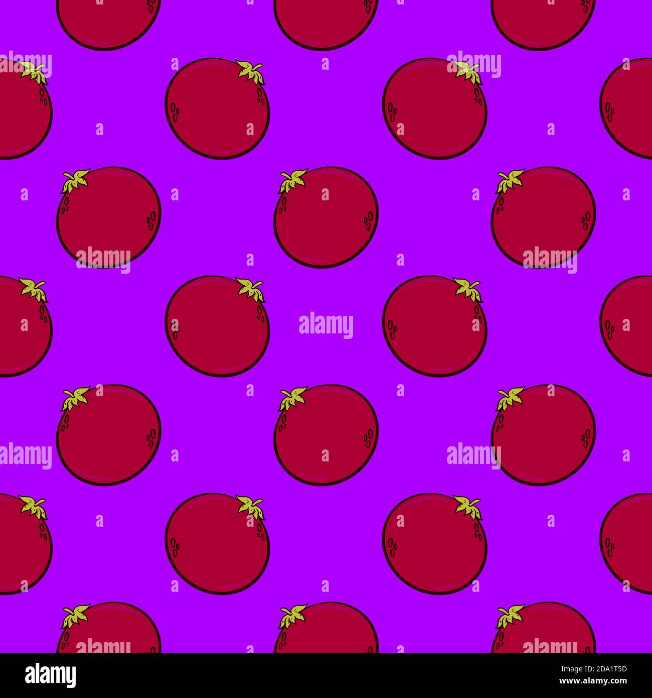 Baby tomatos , seamless pattern on a purple background. Stock Vector