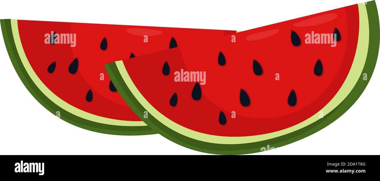 Watermelon pieces ,illustration, vector on white background Stock ...