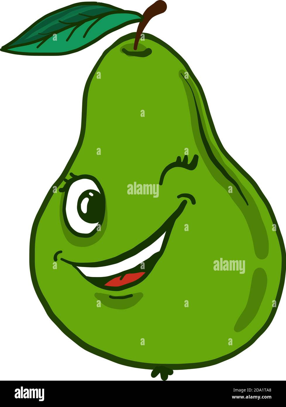 Green pear ,illustration, vector on white background Stock Vector Image ...