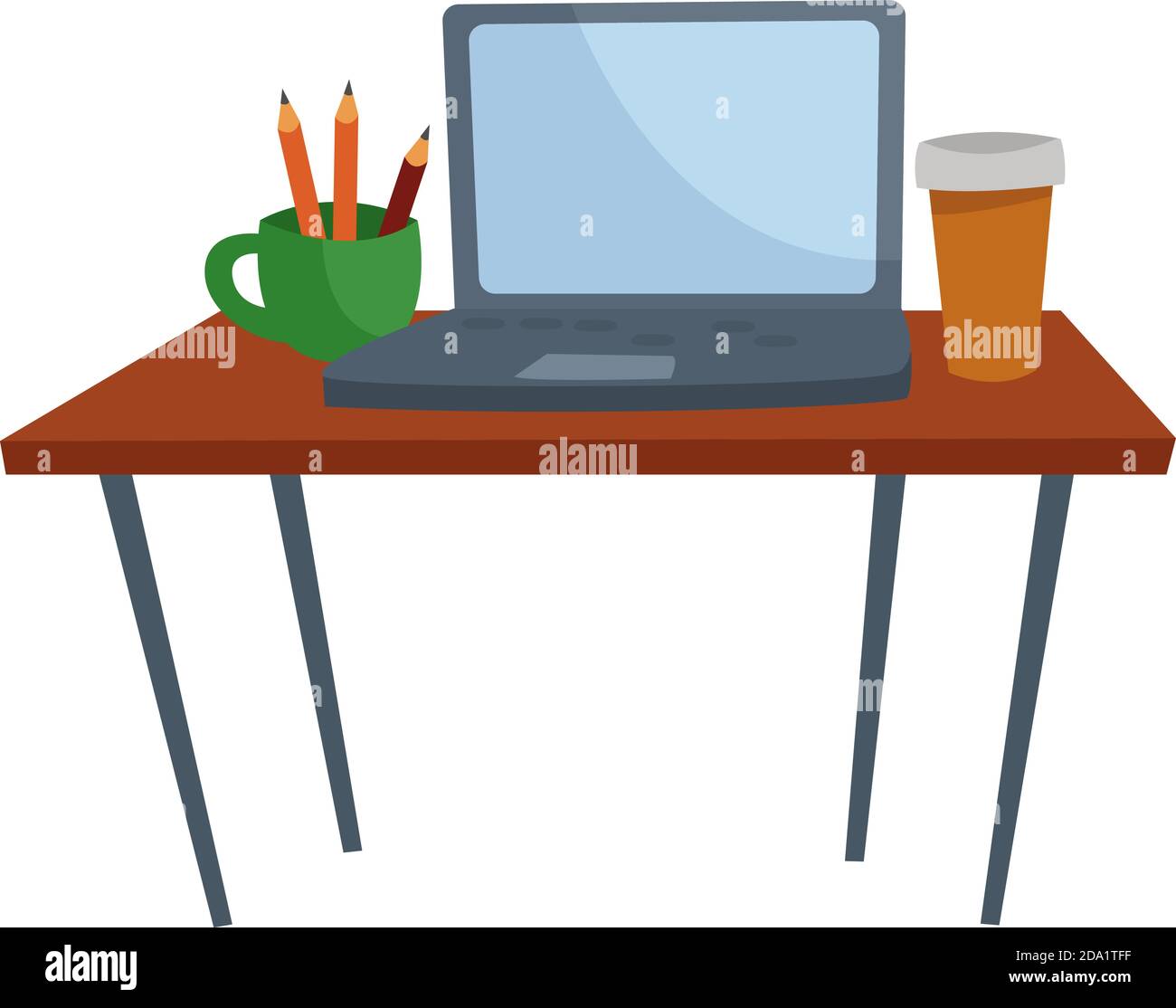 Work table ,illustration, vector on white background Stock Vector Image ...