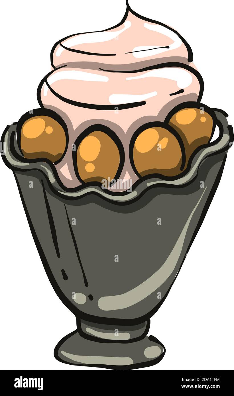 Strawberry ice cream in a bowl Stock Vector Images - Alamy