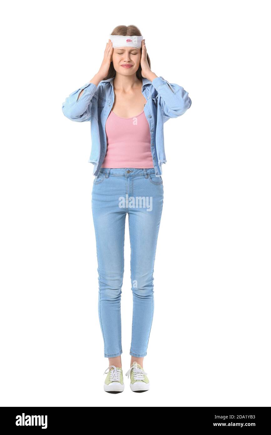 Woman injury head blood Cut Out Stock Images & Pictures - Alamy