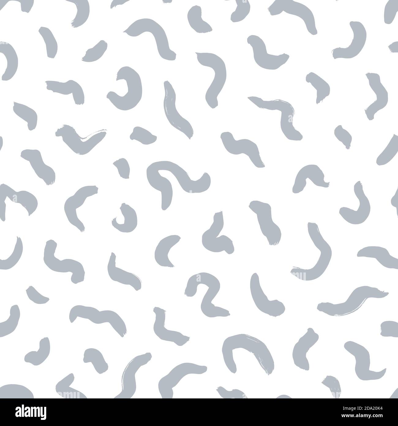 Wavy and swirled brush strokes seamless pattern. Stock Vector