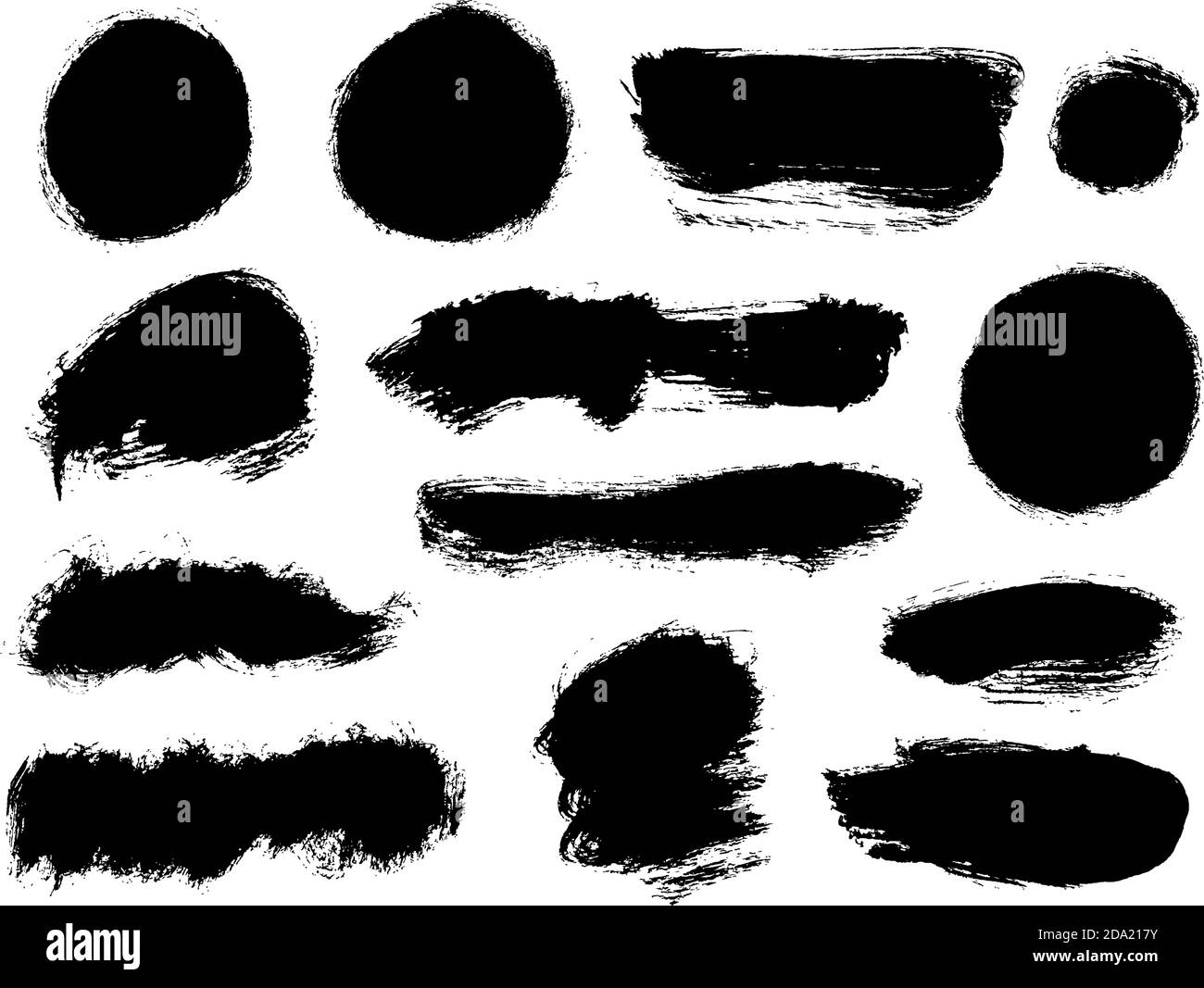 Vector black paint, ink brush strokes collection Stock Vector Image ...