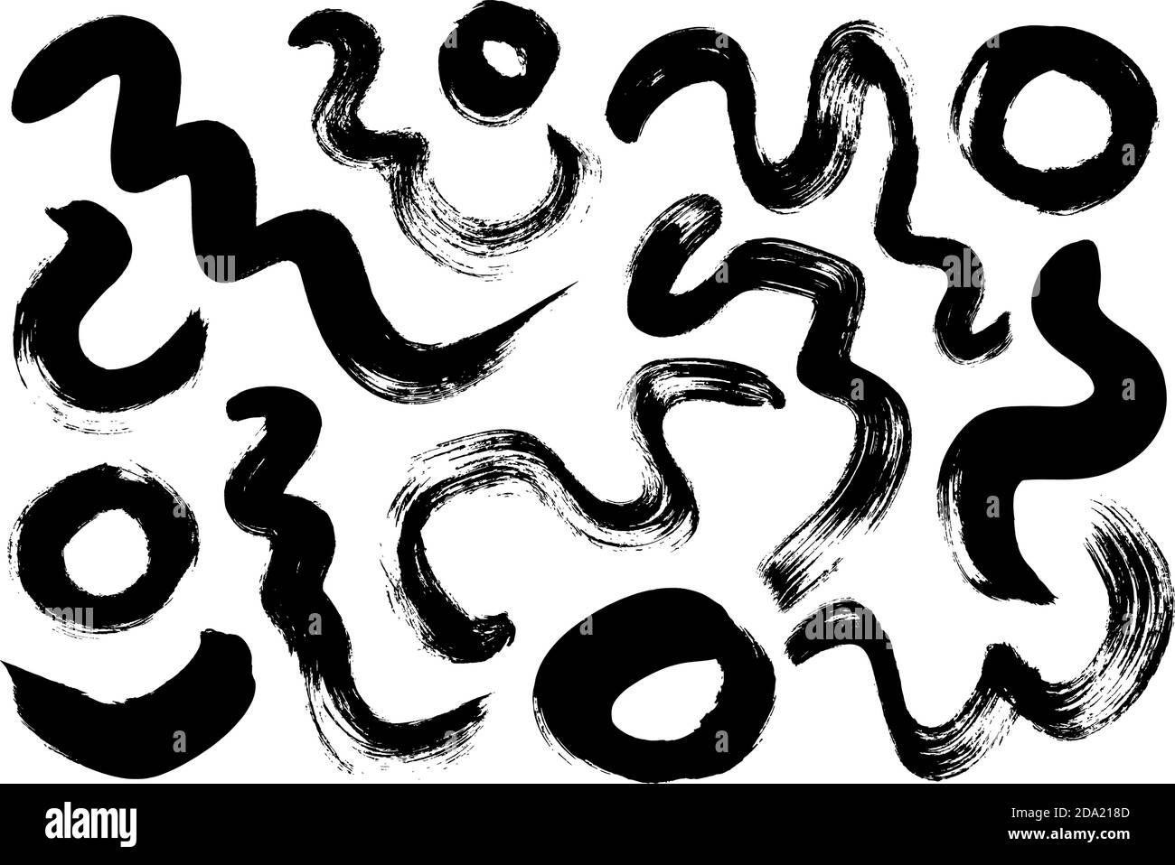 Hand drawn black brush strokes vector collection Stock Vector Image ...