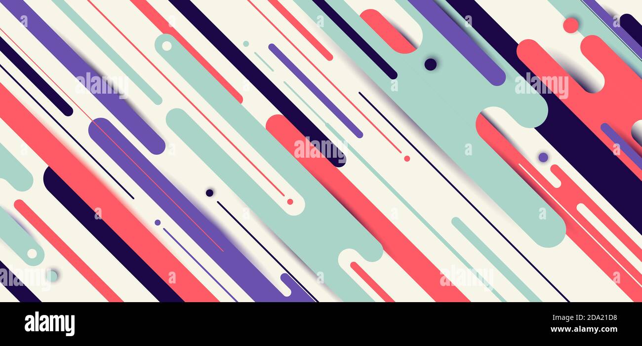 Banner web template design abstract dynamic rounded lines diagonal pattern geometric background with space for youe text. Vector illustration Stock Vector