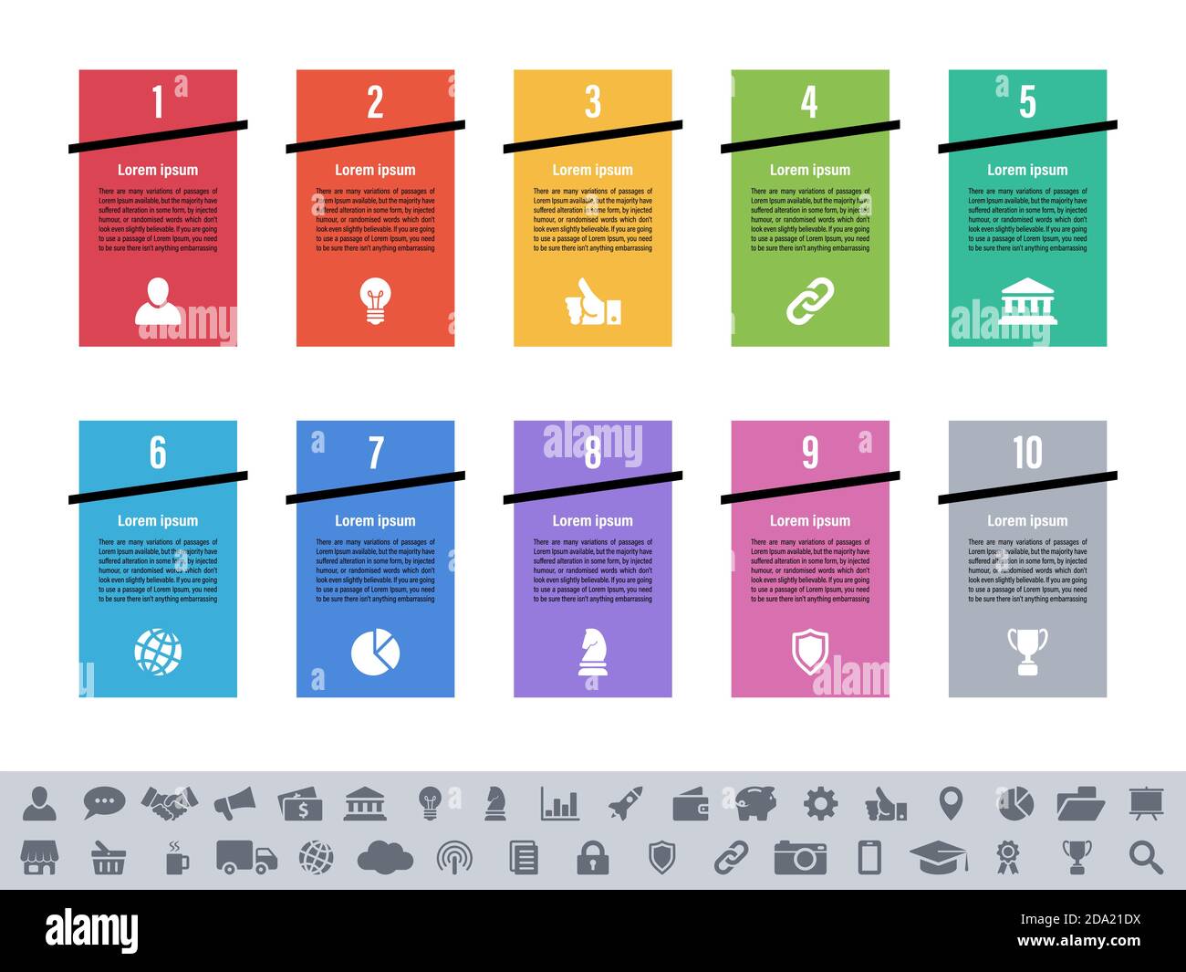 Infographic design business concept vector illustration with 10 steps ...