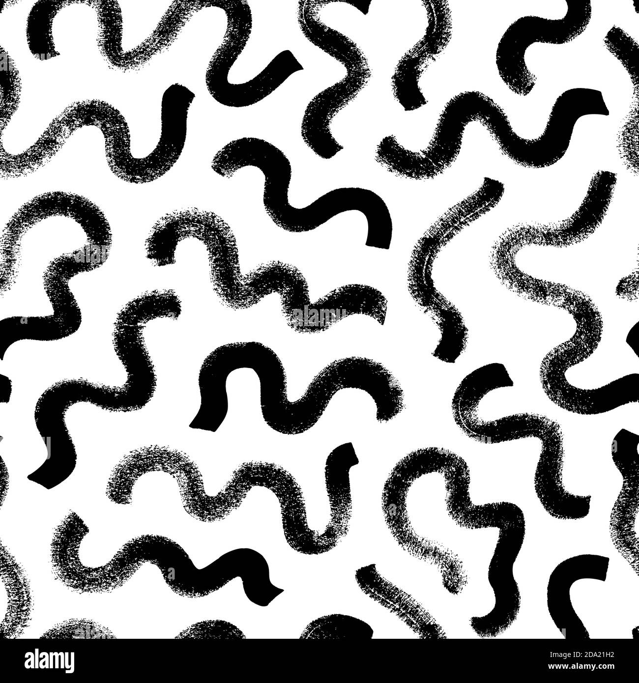 Black paint swirled line vector seamless pattern.  Stock Vector