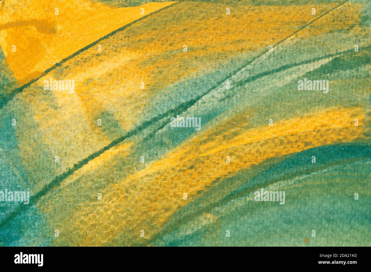 Hand painted green and yellow watercolor background Stock Photo - Alamy
