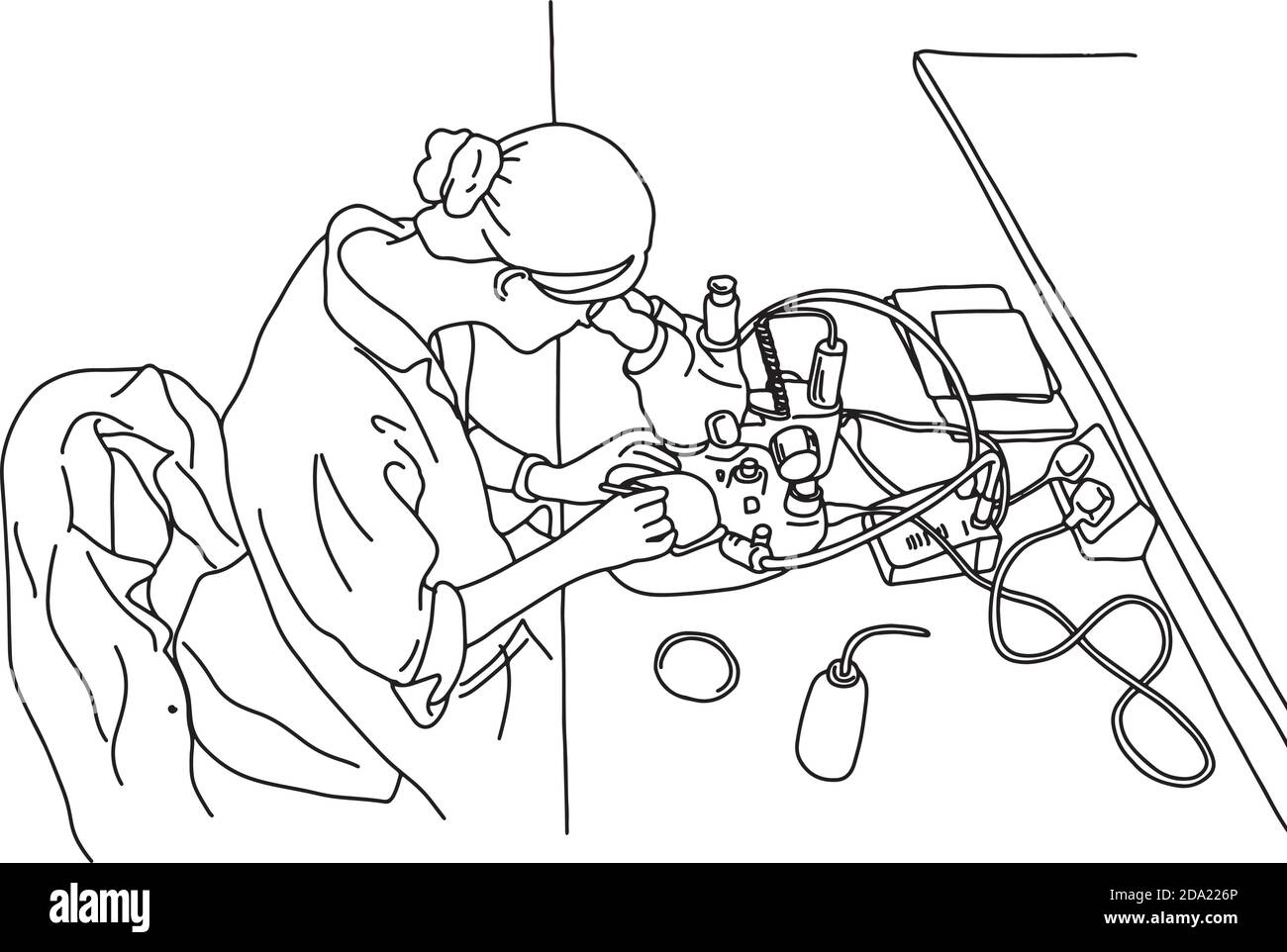 female biologist using microscope vector Stock Vector Image & Art Alamy