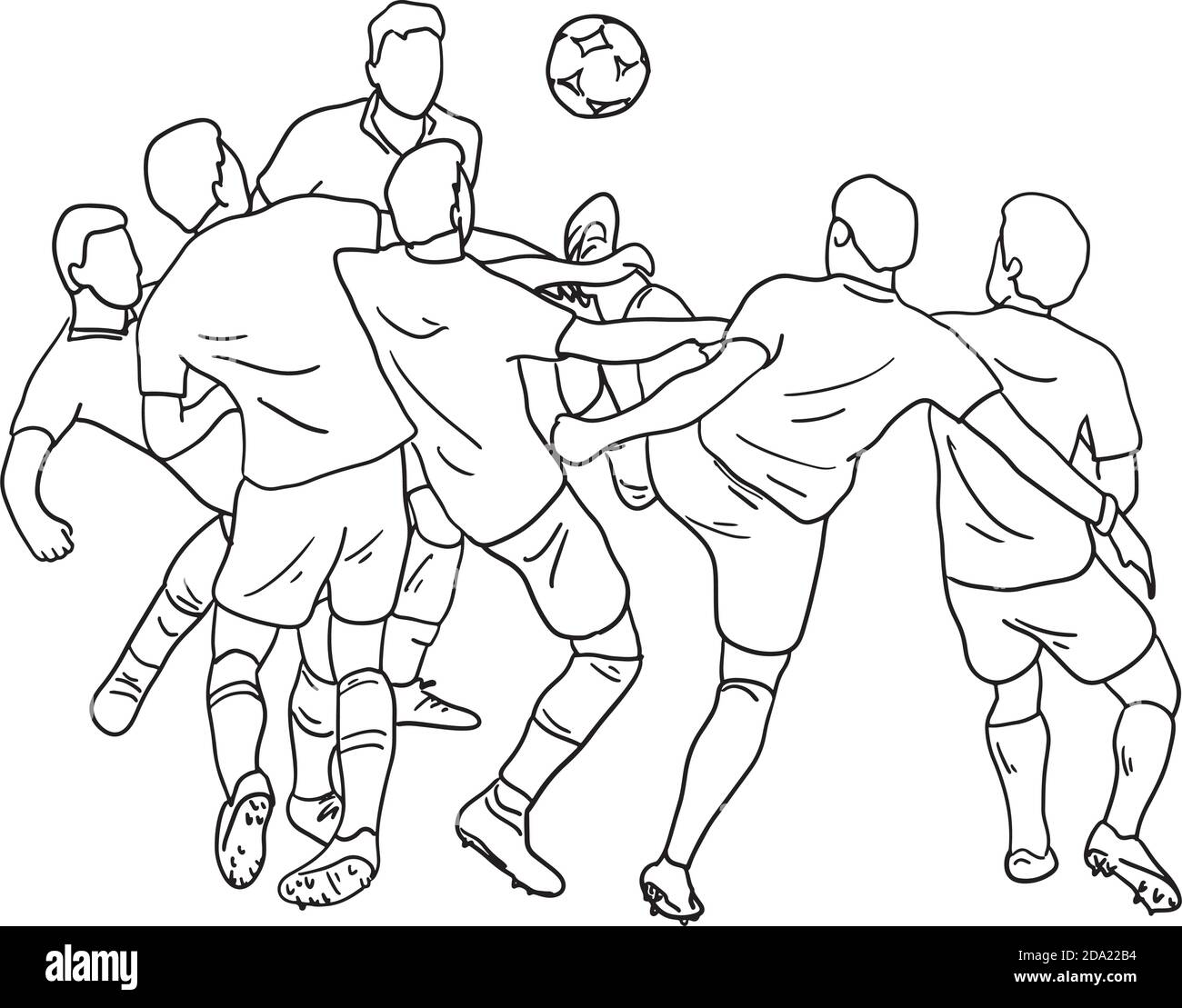 Line drawing people football hi-res stock photography and images - Alamy