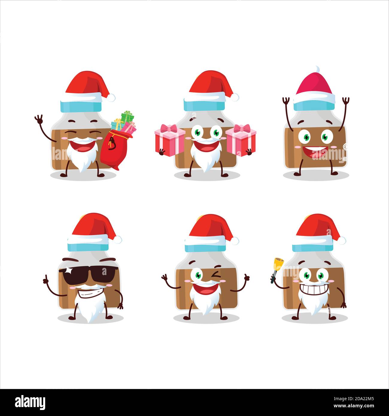 Santa Claus emoticons with baby pacifier with choco milk cartoon ...