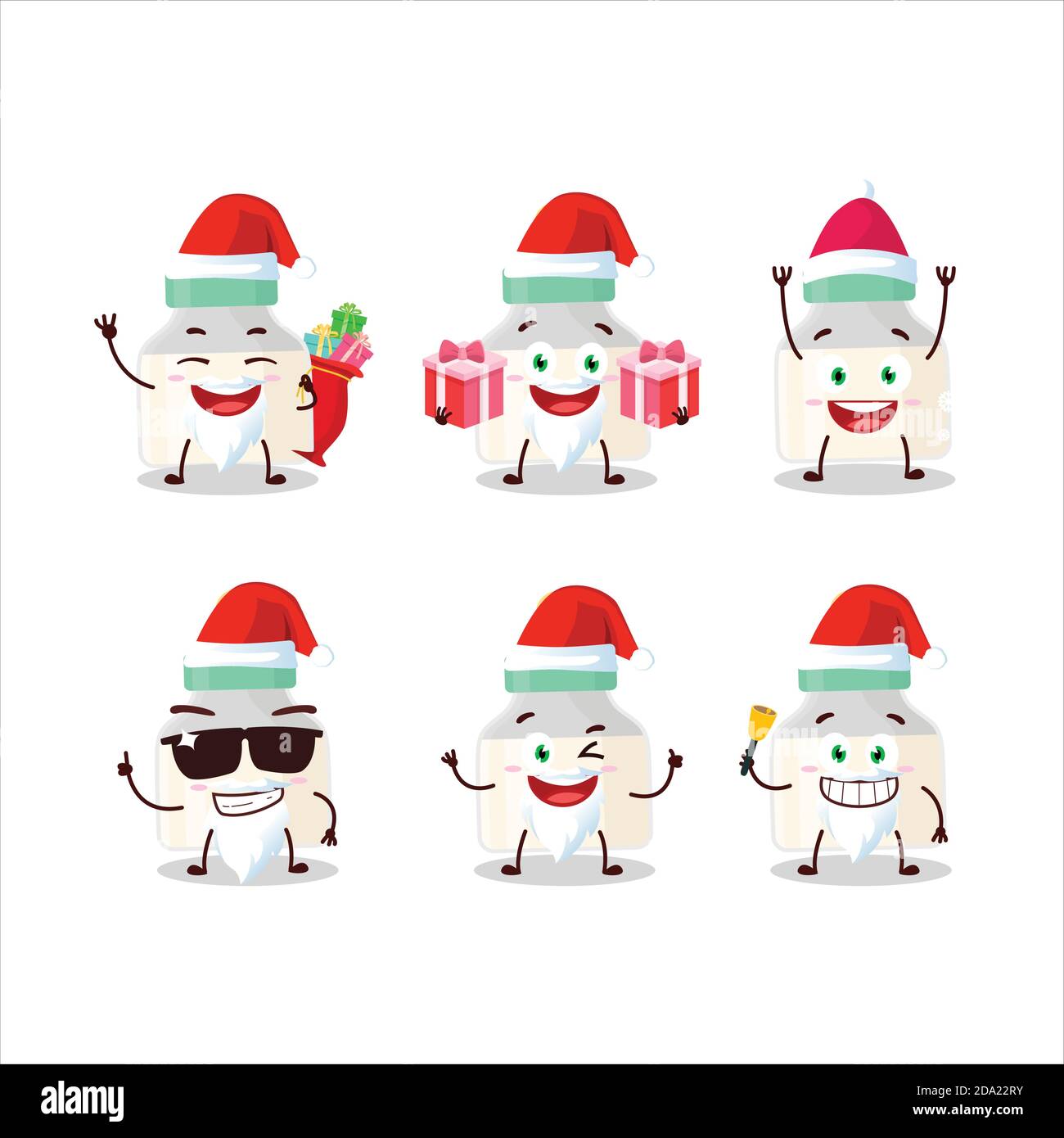 Santa Claus emoticons with baby pacifier with white milk cartoon ...