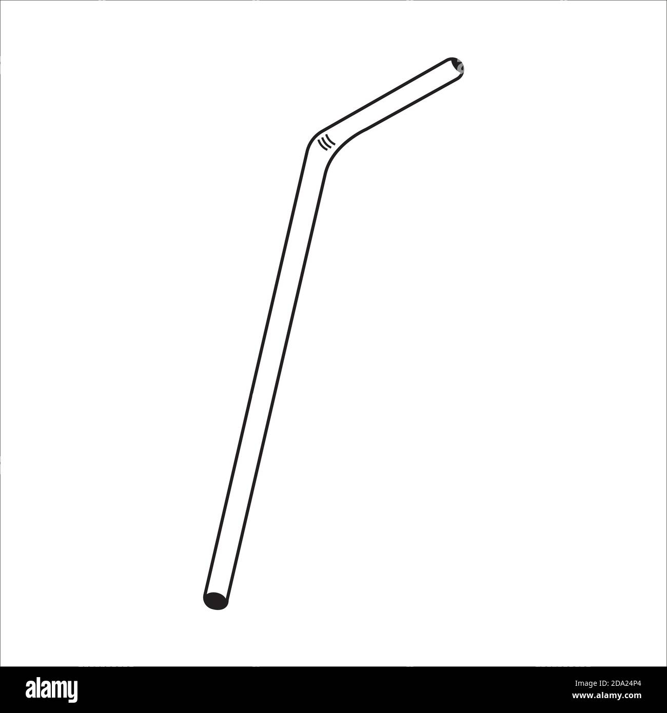 Metal straws icon in flat style. Vector image in white background. Zero waste toothbrush. Eco life Stock Vector