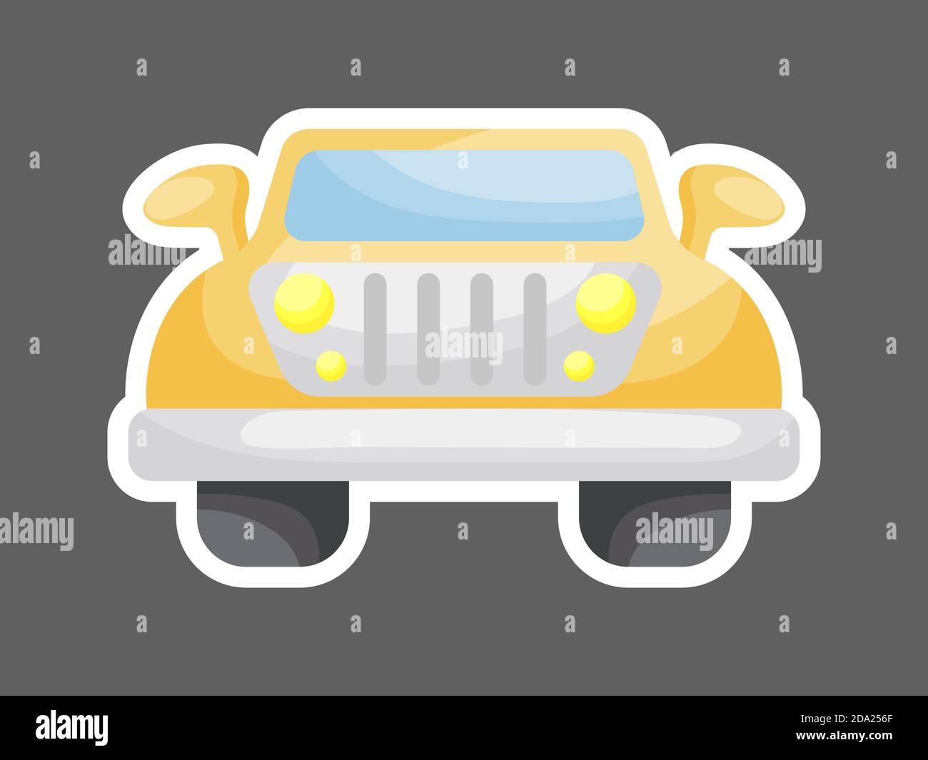 Orange Car Front View For Design Of Notebook Scrapbook Card And Invitation Cute Sticker Template Decorated With Cartoon Image Colorful Automobile Stock Vector Image Art Alamy