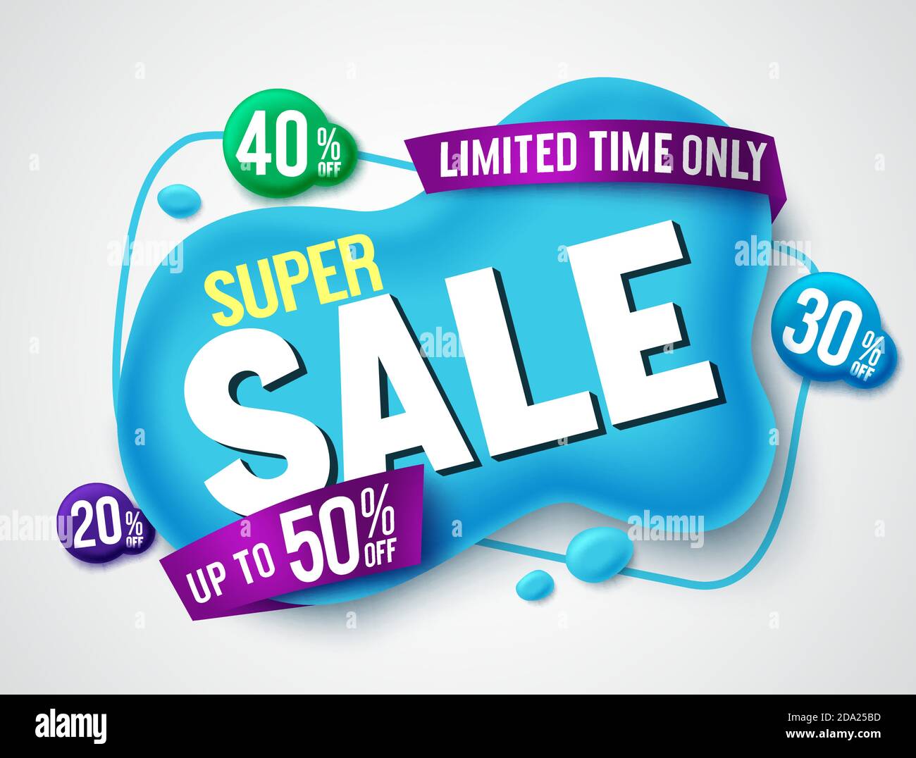 Sale vector banner design. Super sale text in white background elements